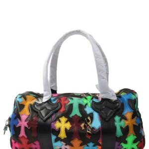 Multicolor Cross Patch Cemetery Mini Duffle Bag