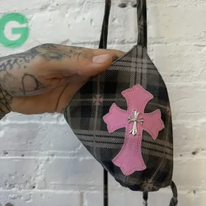 CHROME HEARTS ALL LEATHER CROSS PATCH SHIRT BRA