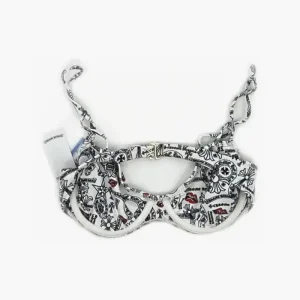 Chrome Hearts Patterned White Bra with Thin Strap