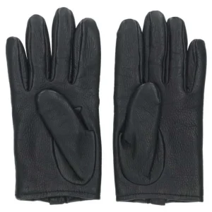 Chrome Hearts Black Leather Driving Gloves