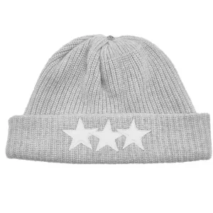 Chrome Hearts Cashmere White Star Patch Gray Beanie