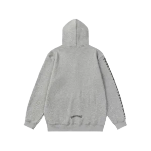 Chrome Hearts Front Logo Zip Up Grey Hoodie