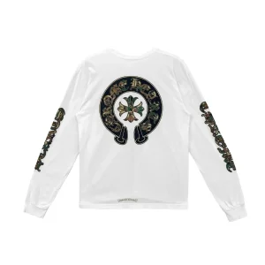 Chrome Hearts Horse Shoe Long-Sleeve T Shirt White Camo