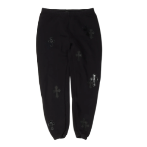 Chrome Hearts Leather Cross Patch Sweatpants