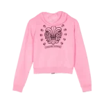 Chrome Hearts Logo Girl Zipper Pink Hoodie
