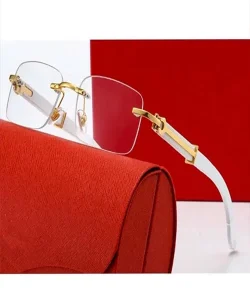 Chrome Hearts Luxury White Square Frame Glasses