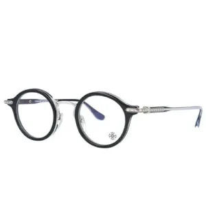 Chrome Hearts Round Black Frame Bra-Gile Glasses