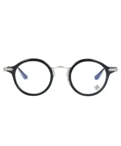 Chrome Hearts Round Black Frame Bra-Gile Glasses
