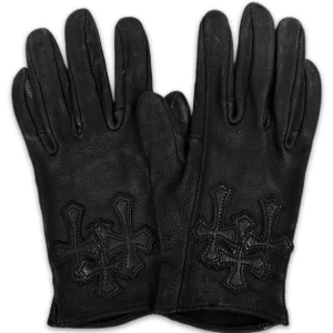 Chrome Hearts Triple Cross Leather Gloves