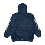 Chrome Hearts Triple White Denim Hoodie Cross Patch Half Zip