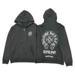 Chrome Hearts Zip Up Tokyo Grey Hoodie