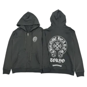 Chrome Hearts Zip Up Tokyo Grey Hoodie
