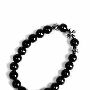 Chrome Hearts Onyx Bead Bracelet