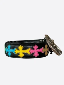 Chrome Hearts Black Multicolor Cross Patch Cemetery Belt