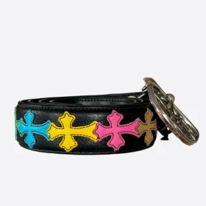 Chrome Hearts Black Multicolor Cross Patch Cemetery Belt