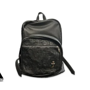 Seventh Grade Leather Cross Patch Backpack "Black