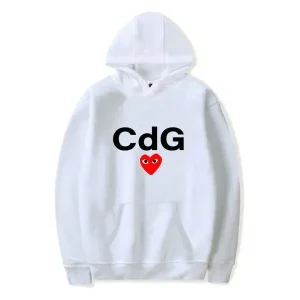 CDG Hoodie Mens – White