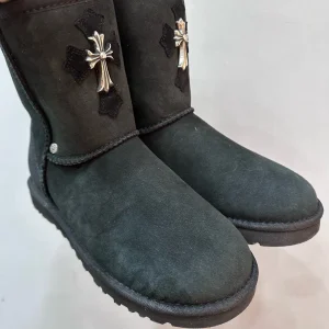 Chrome Hearts UGGS Full Black Cross Boots