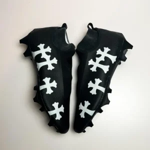Custom Painted Football Cleats “Chrome Heart”