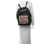 Chrome Hearts Calfskin Pony Hair Leopard Print Cross Patch 7th Grade Backpack Black Brown