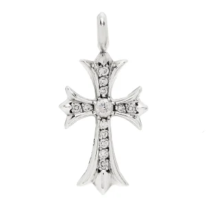 Chrome Hearts Sterling Silver Diamond CH Cross Pendant