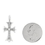 Chrome Hearts Sterling Silver Diamond CH Cross Pendant