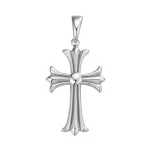 Hearts Chrome Cross Pendant - 925 Silver - 3 Sizes 1"-2.5"